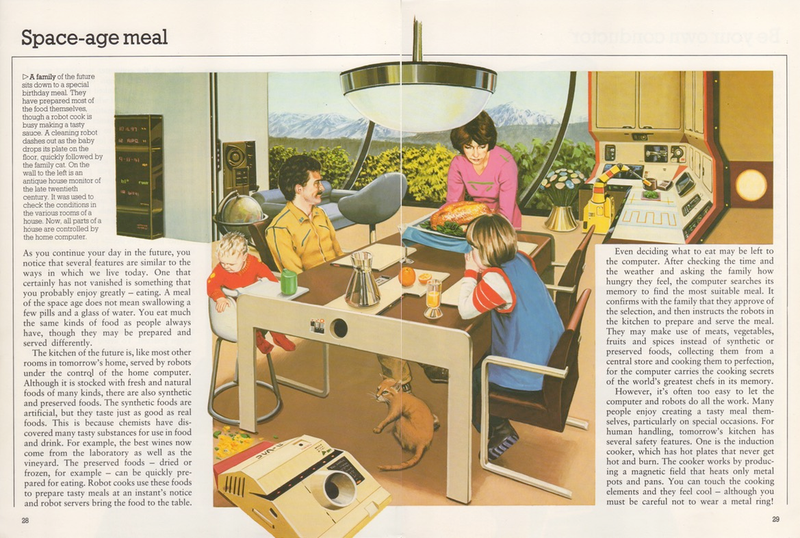 Illustration for article titled This Family Dinner of the Future From 1981 Looks Depressing as Hell